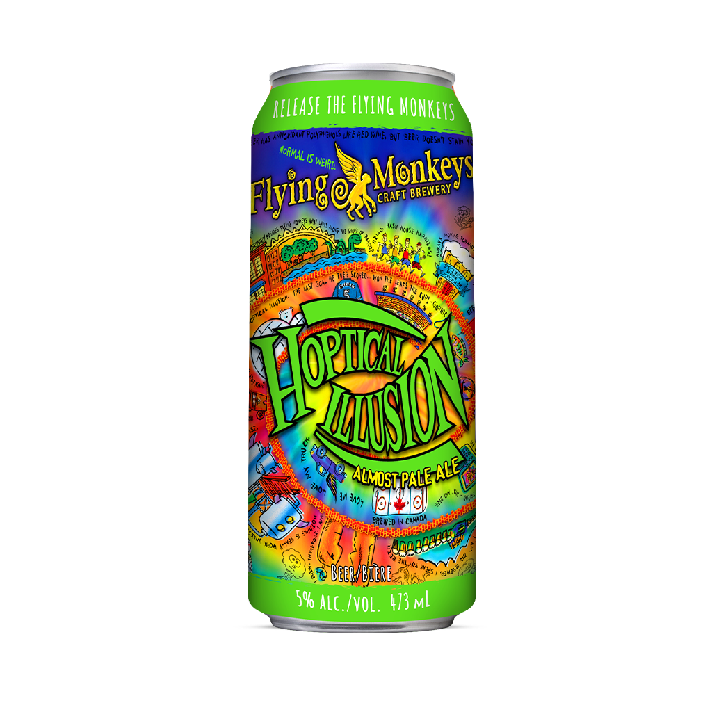 小物 HOPTICAL White CAT IE H10 Hoptical Illusion Almost Pale Ale 5% – Flying Monkeys Craft Brewery